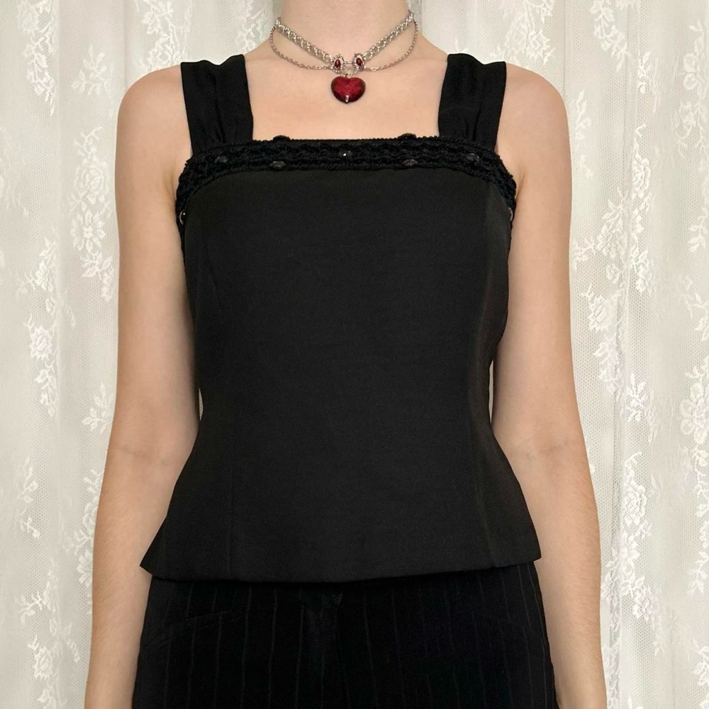 Vintage Vampy Whimsygoth Black Blouse